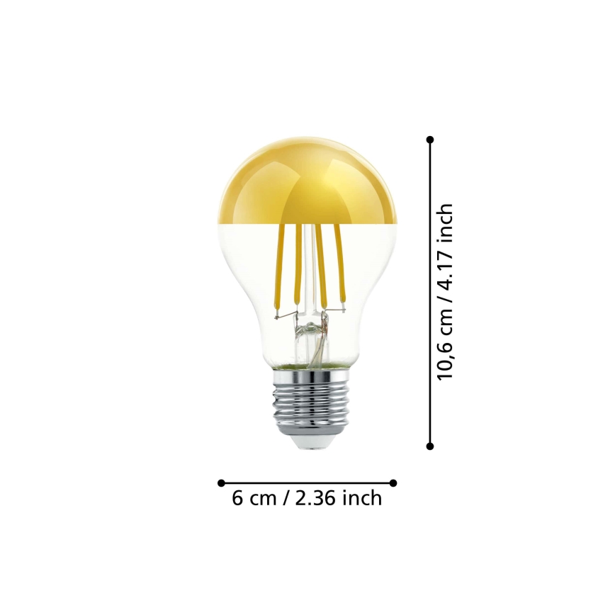 LED Žiarovka so zrkadlovým vrchlíkom A60 E27/7,3W/230V 2700K - Eglo 110031