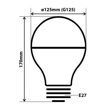 LED Žiarovka so zrkadlovým vrchlíkom DECOR MIRROR G125 E27/12W/230V 4200K zlatá