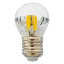 LED Žiarovka so zrkadlovým vrchlíkom DECOR MIRROR P45 E27/5W/230V 4200K strieborná