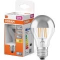 LED žiarovka so zrkadlovým vrchlíkom FILAMENT E27/6,5W/230V 2700K strieborná- Osram