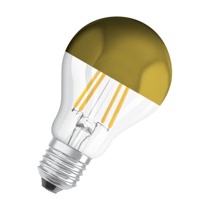 LED žiarovka so zrkadlovým vrchlíkom FILAMENT E27/6,5W/230V 2700K zlatá - Osram
