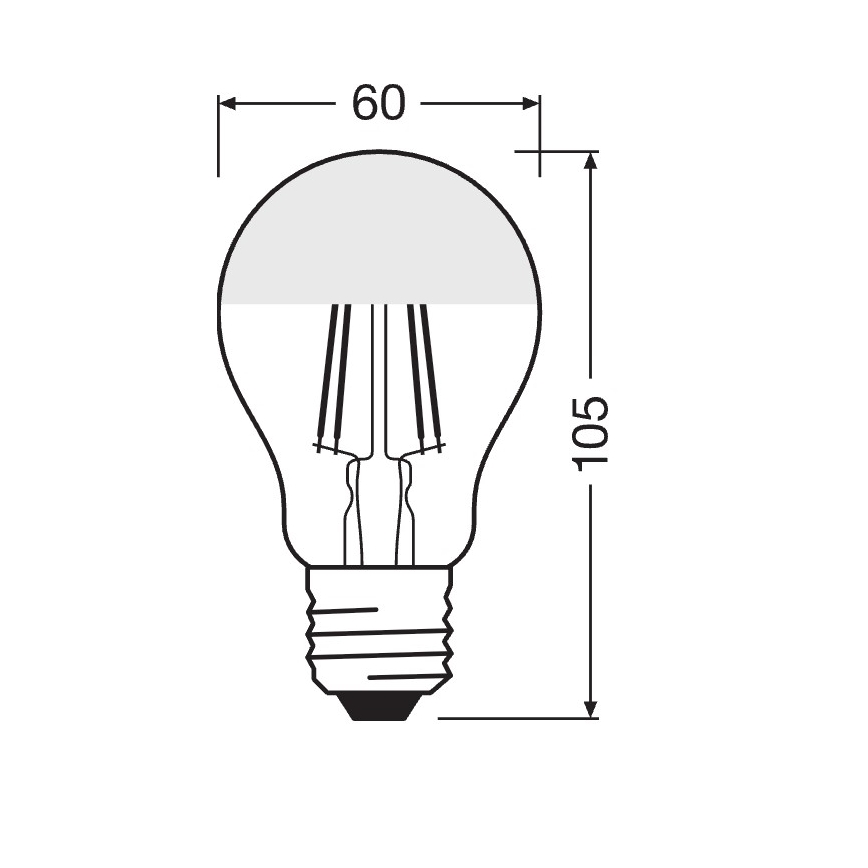 LED žiarovka so zrkadlovým vrchlíkom FILAMENT E27/6,5W/230V 2700K zlatá - Osram