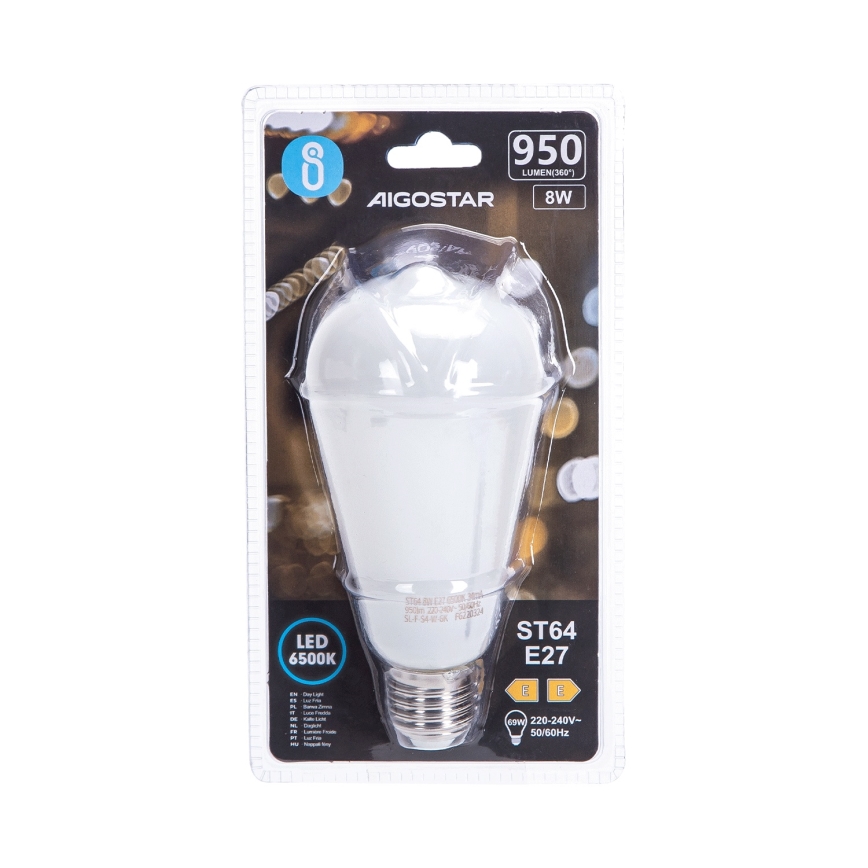LED žiarovka ST64 E27/8W/230V 330° 6500K - Aigostar