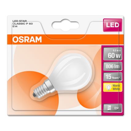LED Žiarovka STAR E14/6,5W/230V 2700K - Osram