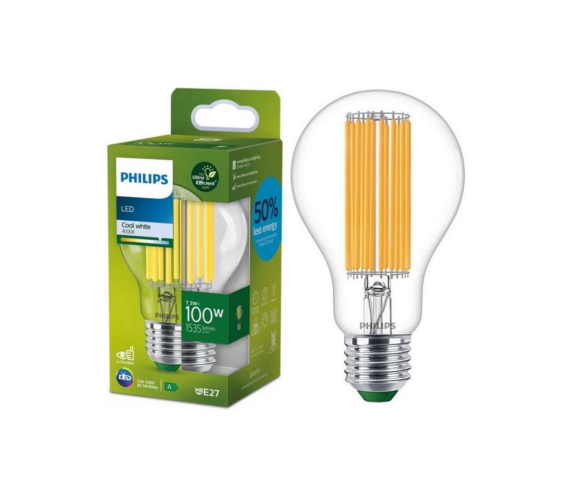 LED žiarovka ULTRAEFFICIENT FILAMENT Philips A60 E27/7,3W/230V 4000K 8720169188051