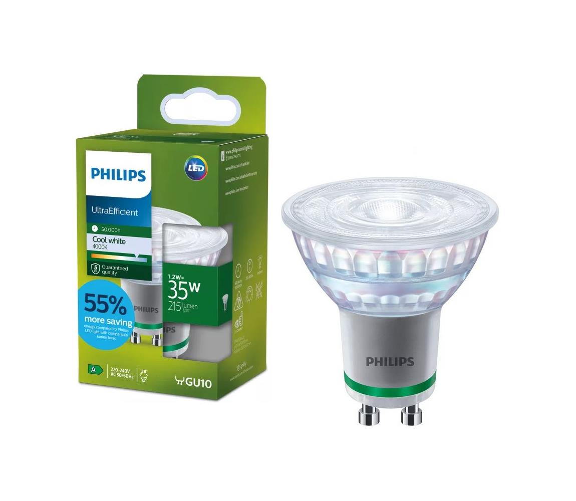 LED žiarovka ULTRAEFFICIENT Philips PAR16 GU10/1,2W/230V 4000K 872110304758800