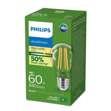 LED žiarovka ULTRAEFFICIENT VINTAGE Philips E27/4W/230V 2700K