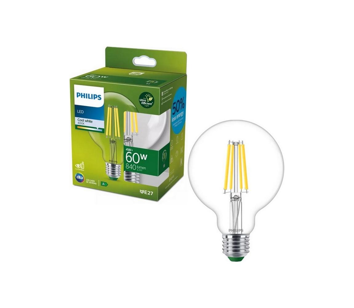 LED žiarovka ULTRAEFFICIENT VINTAGE Philips G95 E27/4W/230V 4000K 8720169202726