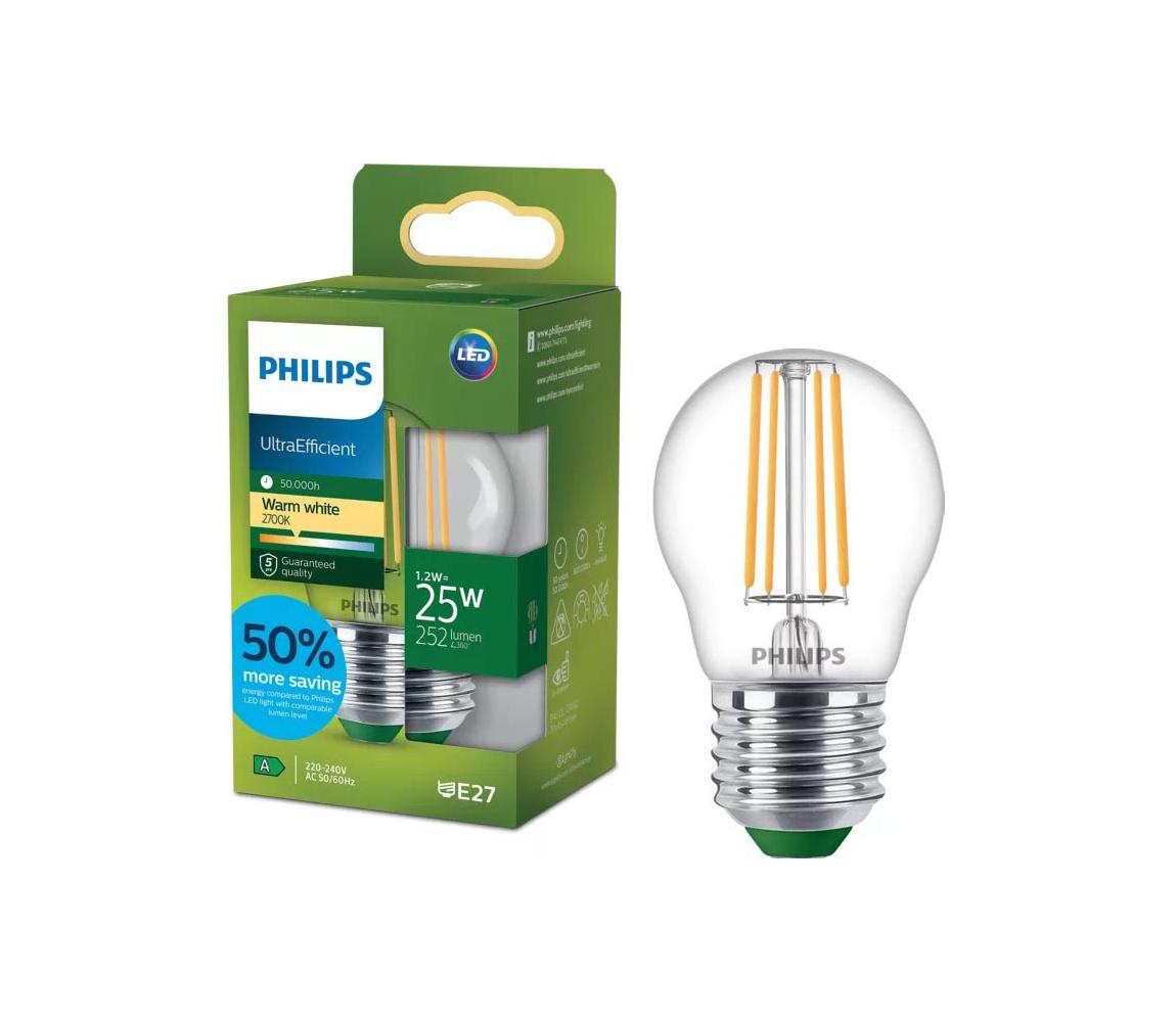LED žiarovka ULTRAEFFICIENT VINTAGE Philips P45 E27/1,2W/230V 2700K 872110305221600