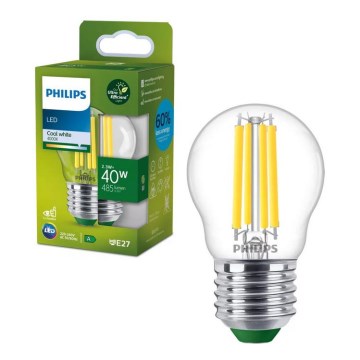 LED žiarovka ULTRAEFFICIENT VINTAGE Philips P45 E27/2,3W/230V 4000K