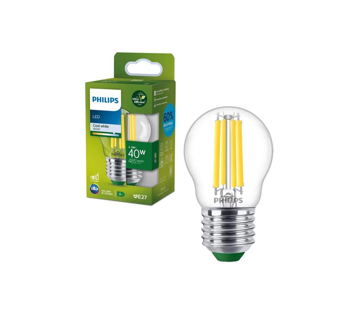 LED žiarovka ULTRAEFFICIENT VINTAGE Philips P45 E27/2,3W/230V 4000K 8720169188259