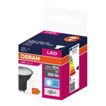 LED Žiarovka VALUE PAR16 GU10/4,5W/230V 4000K 120° čierna - Osram