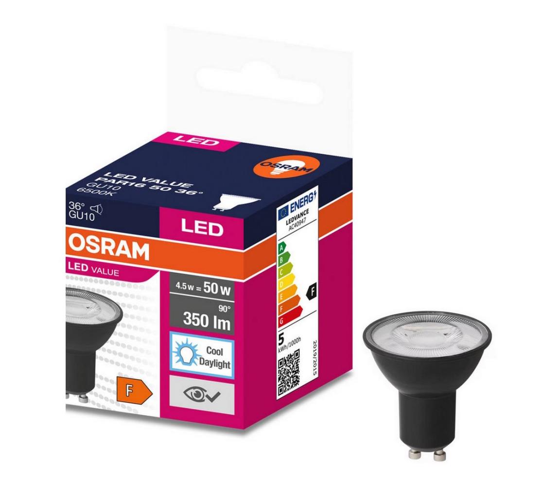 LED Žiarovka VALUE PAR16 GU10/4,5W/230V 4000K 36° čierna - Osram 4058075766365