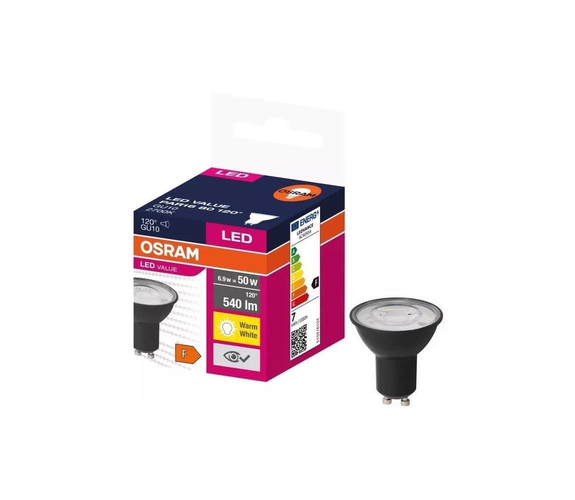 LED Žiarovka VALUE PAR16 GU10/6,9W/230V 2700K 120° čierna - Osram 4058075766600