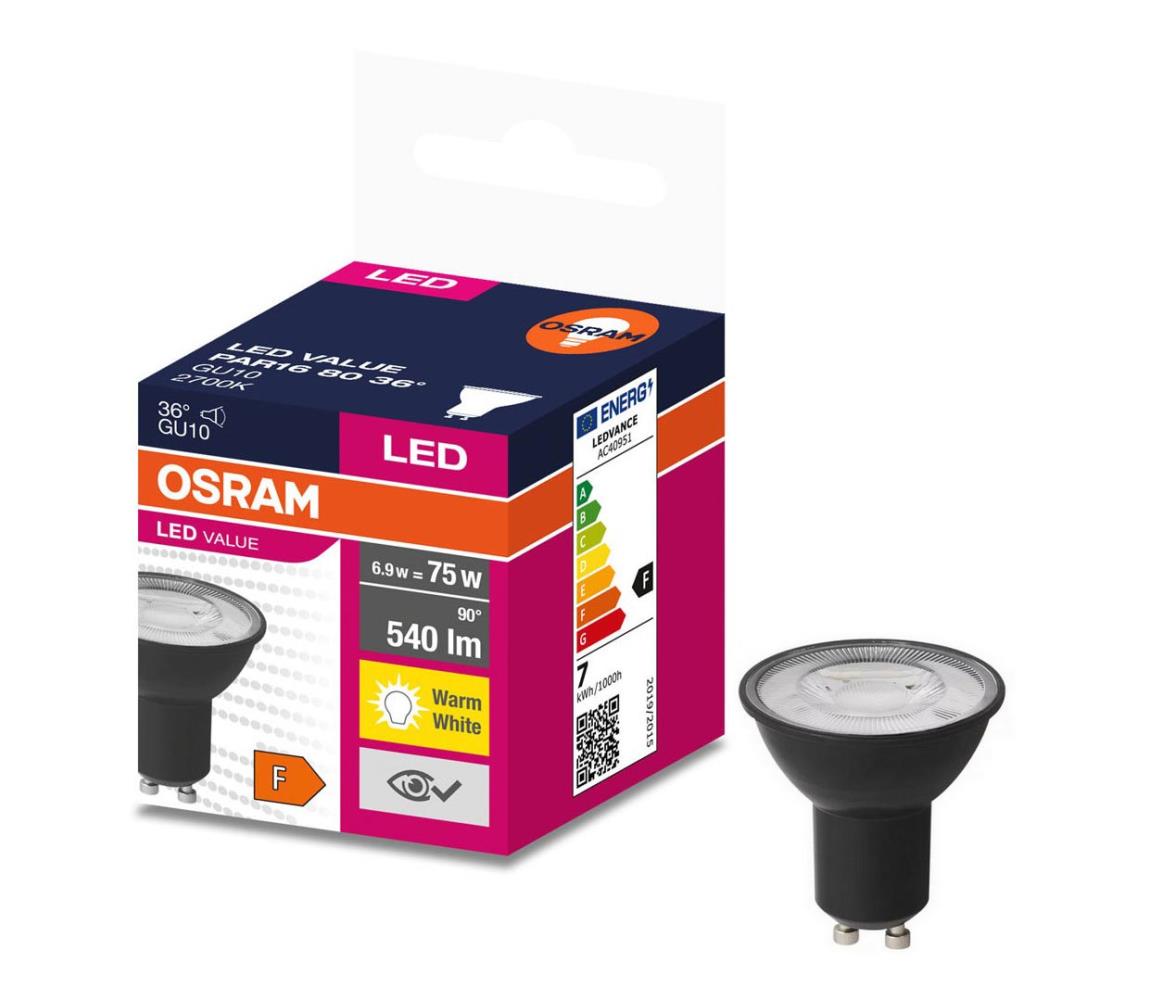 LED Žiarovka VALUE PAR16 GU10/6,9W/230V 2700K 36° čierna - Osram 4058075766518