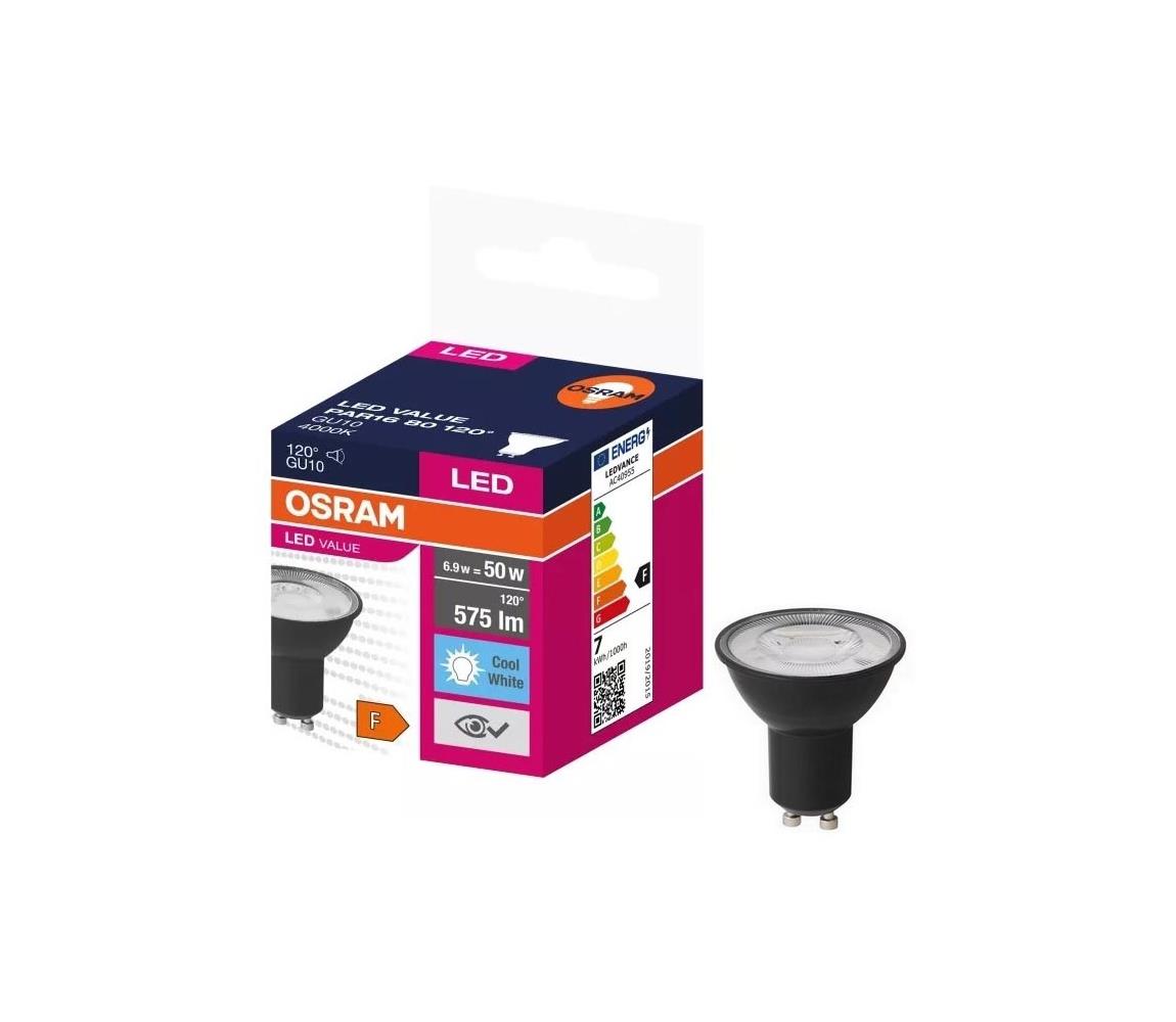 LED Žiarovka VALUE PAR16 GU10/6,9W/230V 4000K 120° čierna - Osram 4058075766631