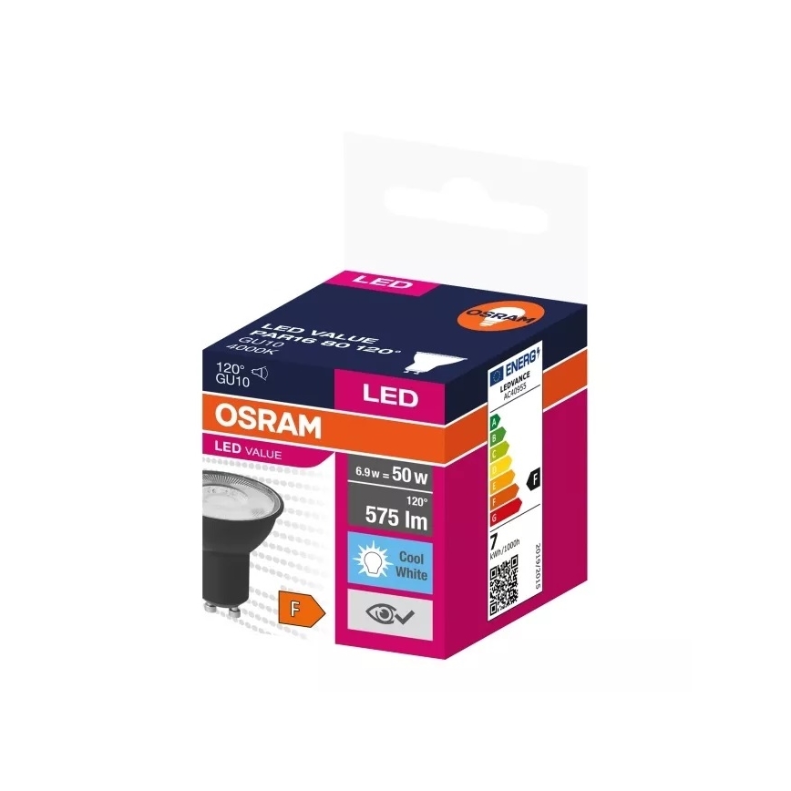 LED Žiarovka VALUE PAR16 GU10/6,9W/230V 4000K 120° čierna - Osram