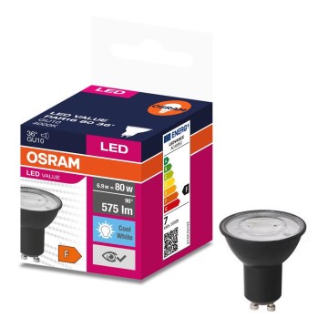 LED Žiarovka VALUE PAR16 GU10/6,9W/230V 6500K 36° čierna - Osram