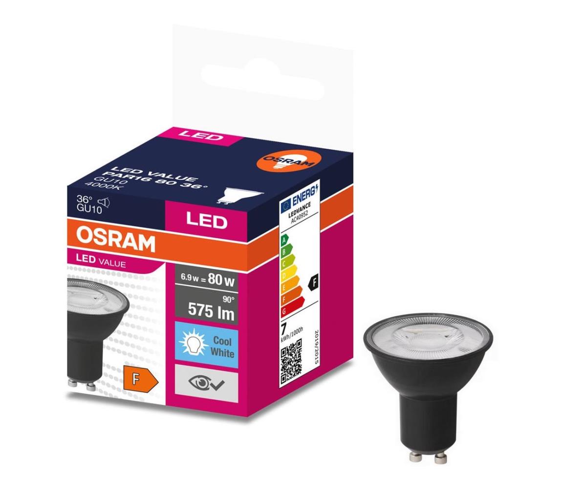 LED Žiarovka VALUE PAR16 GU10/6,9W/230V 6500K 36° čierna - Osram 4058075766570