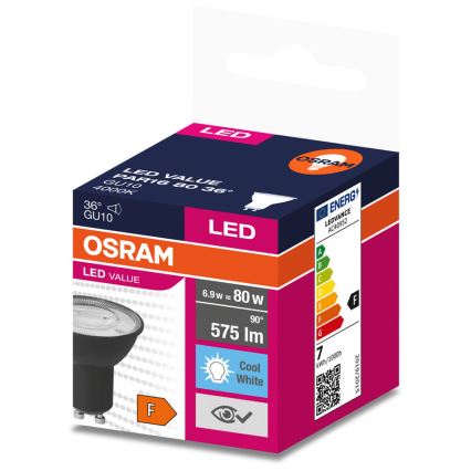 LED Žiarovka VALUE PAR16 GU10/6,9W/230V 6500K 36° čierna - Osram