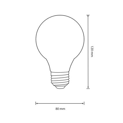 LED Žiarovka VINTAGE E27/4W/230V 80x120 mm 2200K