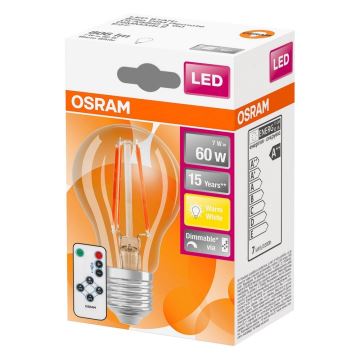 LED Žiarovka VINTAGE E27/7W/230V s diaľkovým ovládačom - Osram