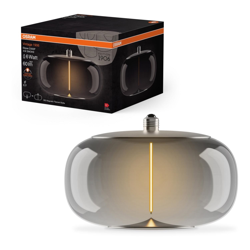 LED Žiarovka VINTAGE FILAMENT E27/4W/230V 1800K dymová - Osram