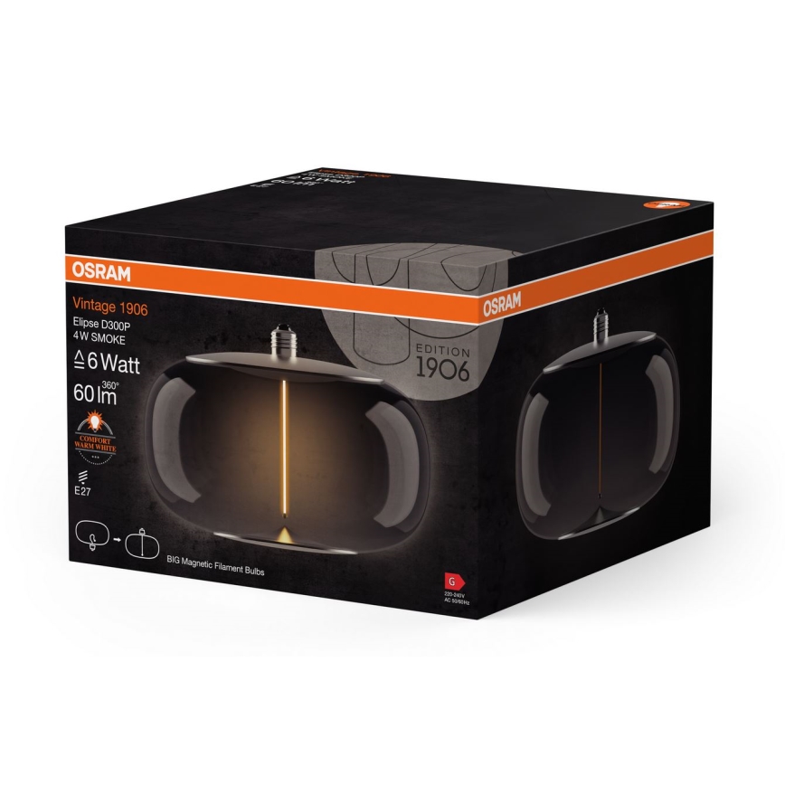 LED Žiarovka VINTAGE FILAMENT E27/4W/230V 1800K dymová - Osram