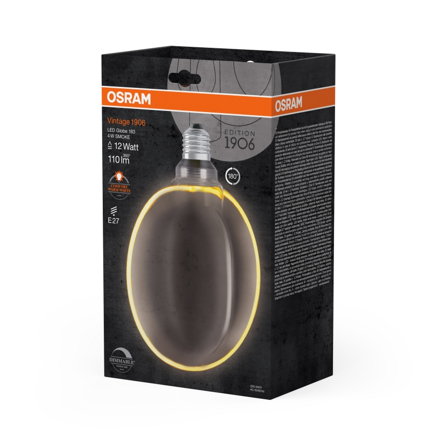 Stmievateľná LED žiarovka VINTAGE FILAMENT E27/4W/230V 1800K - Osram