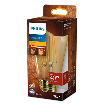 LED Žiarovka VINTAGE Philips ST64 E27/7W/230V 1800K