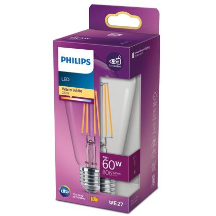 LED Žiarovka VINTAGE Philips ST64 E27/7W/230V 2700K