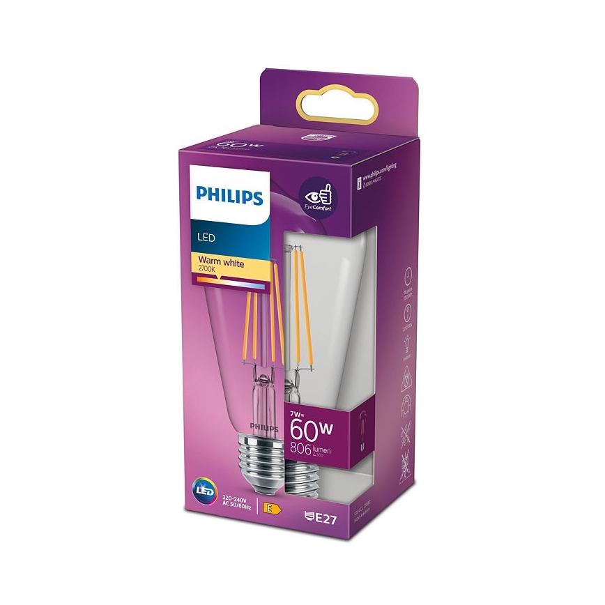 LED Žiarovka VINTAGE Philips ST64 E27/7W/230V 2700K