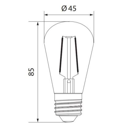 LED Žiarovka VINTAGE ST45 E27/1W/230V 3000K -  Brilagi