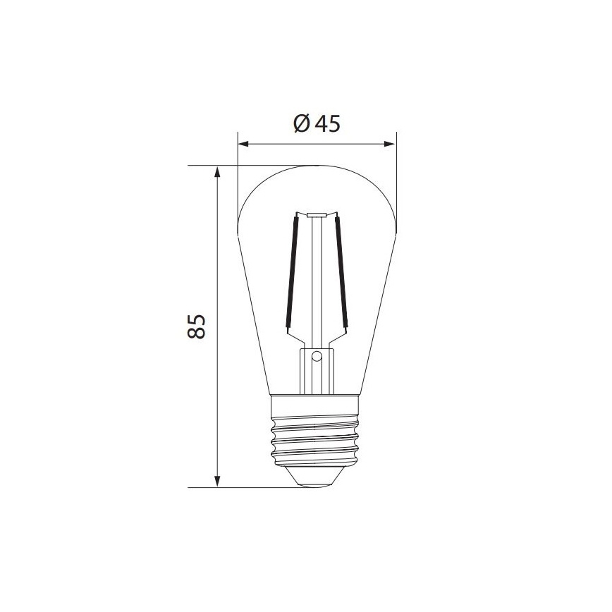 LED Žiarovka VINTAGE ST45 E27/1W/230V 3000K -  Brilagi