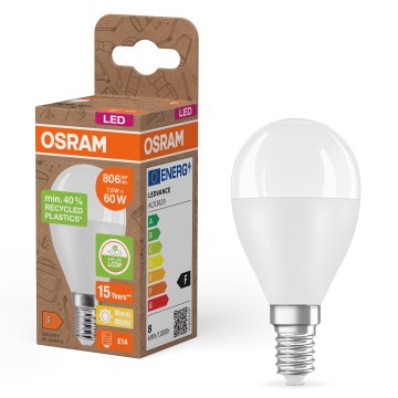 LED žiarovka z recyklovaného plastu P45 E14/7,5W/230V 2700K - Osram