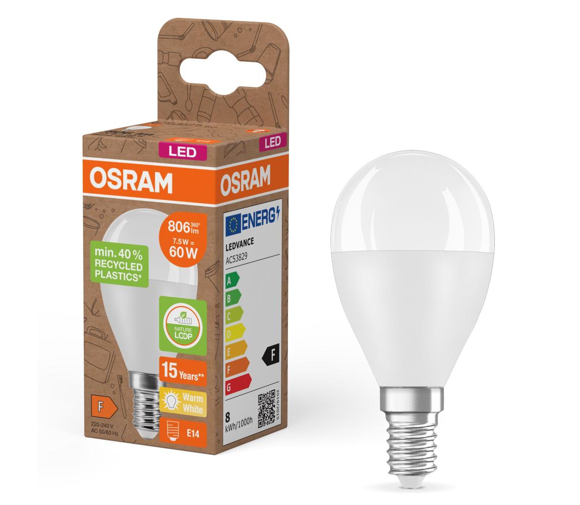 LED žiarovka z recyklovaného plastu P45 E14/7,5W/230V 2700K - Osram 4058075832121