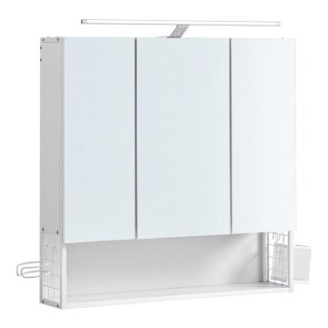 LED zrkadlová kúpeľňová skrinka SKY 70x70x16 cm 230V biela