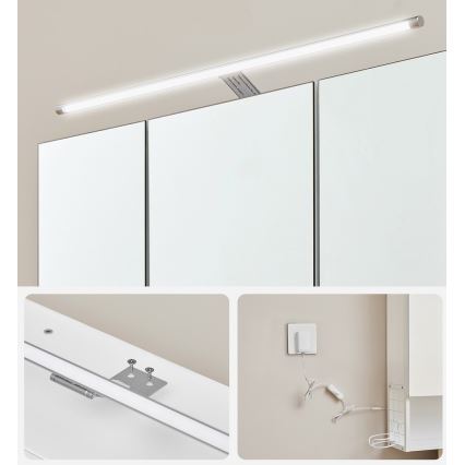 LED zrkadlová kúpeľňová skrinka SKY 70x70x16 cm 230V biela