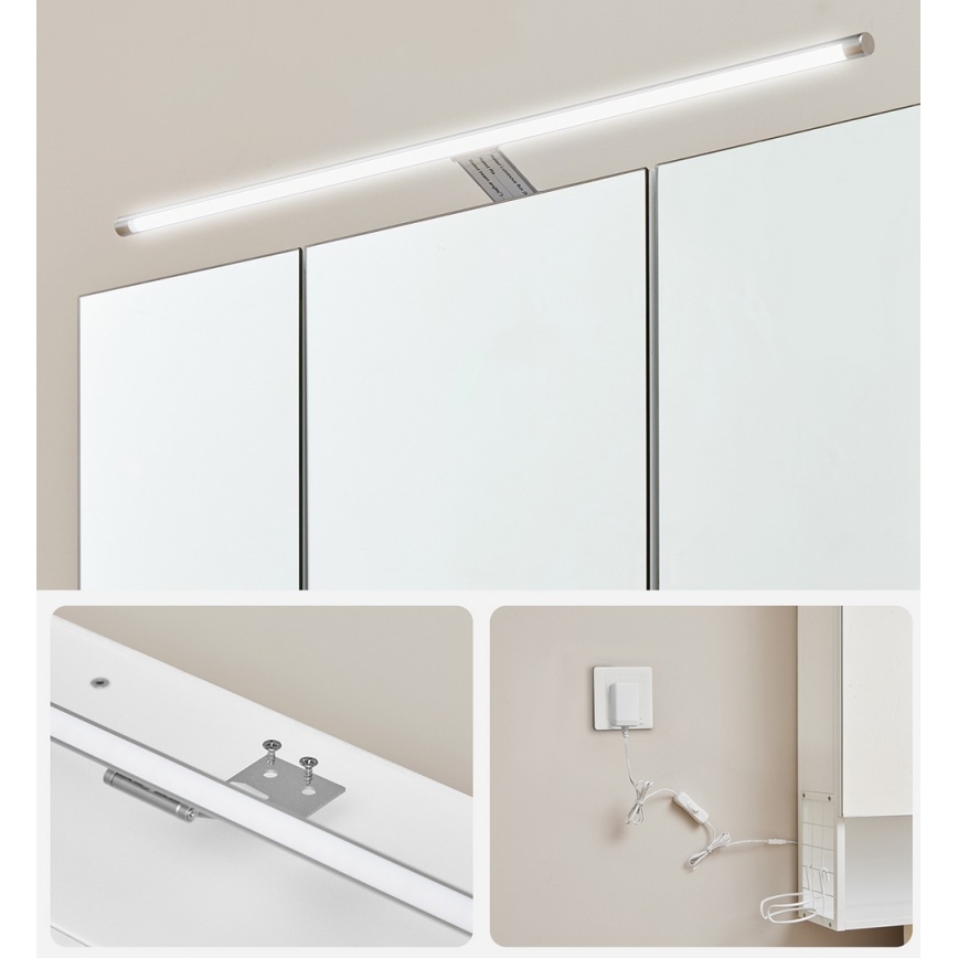 LED zrkadlová kúpeľňová skrinka SKY 70x70x16 cm 230V biela