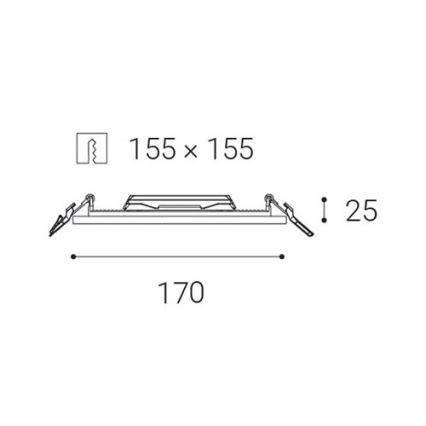 LED2 - LED Kúpeľňové podhľadové svietidlo SLIM LED/15W/230V IP43 CRI 90