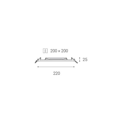 LED2 - LED Kúpeľňové podhľadové svietidlo SLIM LED/20W/230V IP43 CRI 90