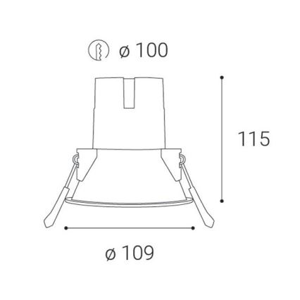 LED2 - LED Kúpeľňové podhľadové svietidlo ZERO LED/10W/230V 3000K CRI 95 IP43 čierna pr. 10,9 cm
