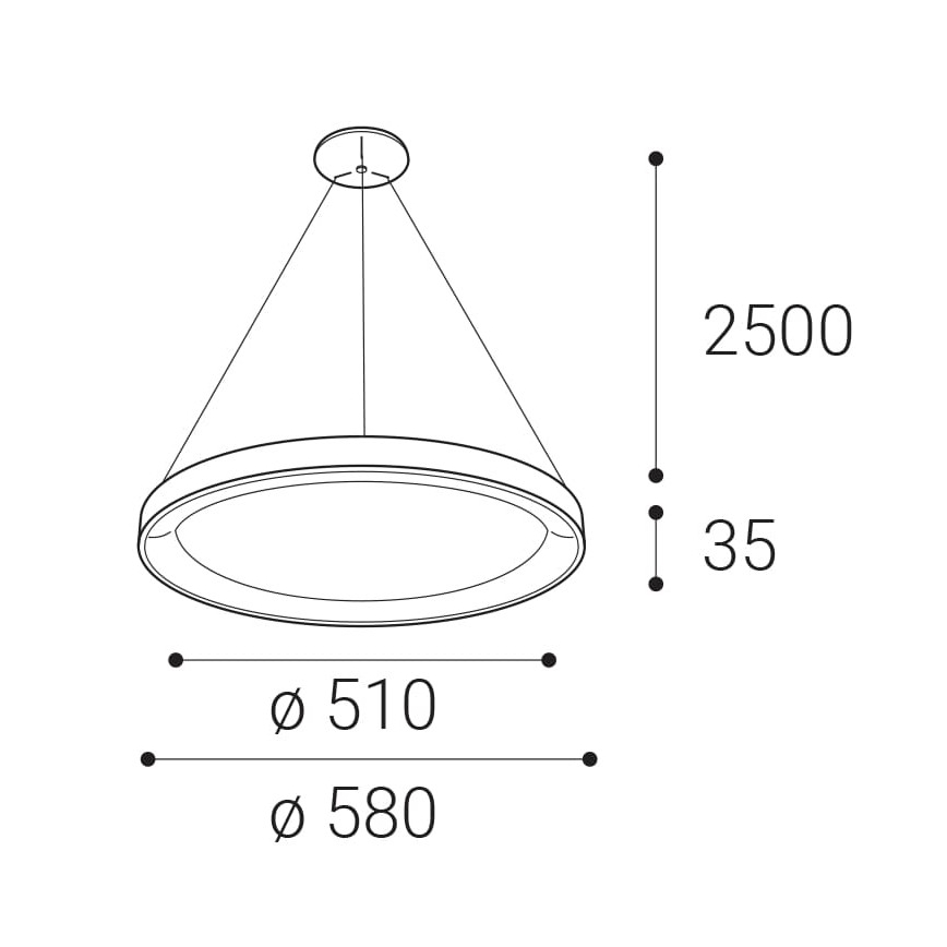 LED2 - LED Luster na lanku BELLA LED/48W/230V 3000K/4000K čierna