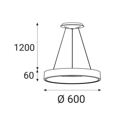 LED2 - LED Luster na lanku BELLA LED/50W/230V 3000K pr. 60 cm biela