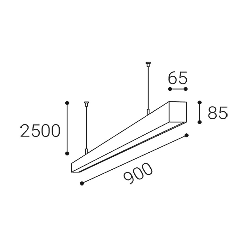 LED2 - LED luster na lanku LINO LED/24W/230V 3000K/3500K/4000K 90 cm čierna