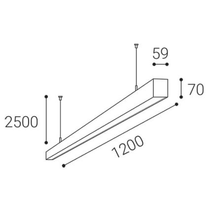 LED2 - LED Luster na lanku NOLI LED/40W/230V 3000K/3500K/4000K biela