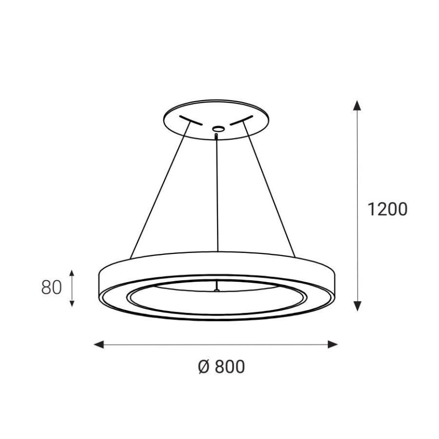 LED2 - LED Luster na lanku SATURN LED/80W/230V 4000K pr. 80 cm biela