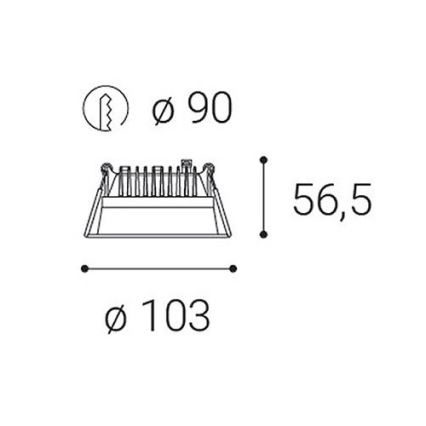 LED2-LED Stmievateľné kúpeľňové podhľadové svietidlo ZETA LED/10W/230V 3000K IP44