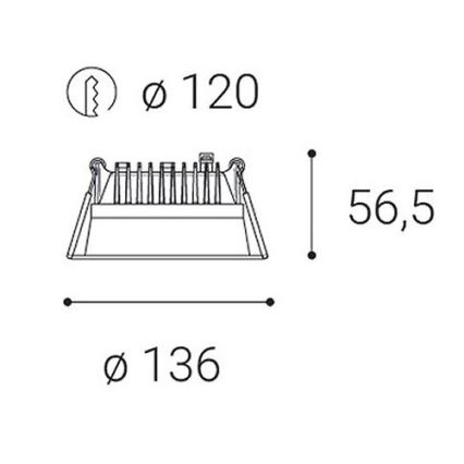 LED2-LED Stmievateľné kúpeľňové podhľadové svietidlo ZETA LED/15W/230V 4000K IP44