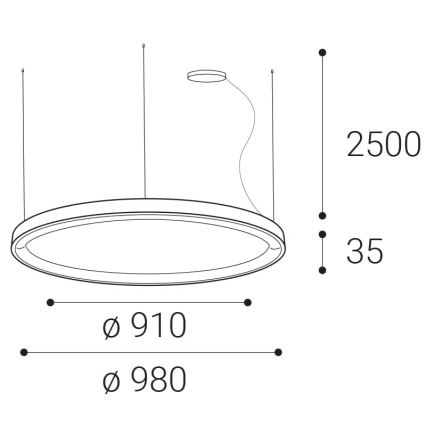 LED2 - LED Stmievateľný luster na lanku BELLA LED/80W/230V 3000K/4000K biela